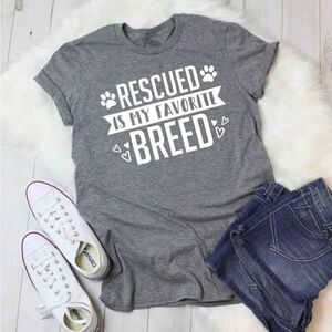 Rescued Dog Cat Mom Pet Tee Shirt 🐾